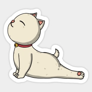 Cute Cat In Yoga Cobra Pose Sticker